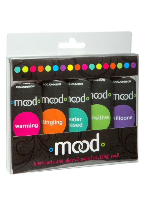 one for every mood! This 5 pack features the whole set of mood lubes in cute 1 oz. tubes! Includes Silicone for that ultra slick feel