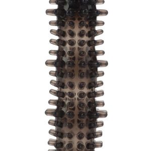 Endorsed by Dr. Joel Kaplan. Soft and stretchy sleeve adds girth and length. Textured and nubbed for added stimulation. Trim for a custom fit. Totally reversible. TPE. 7.75x 2.25/ 19.75 cm x 5.75 cm.