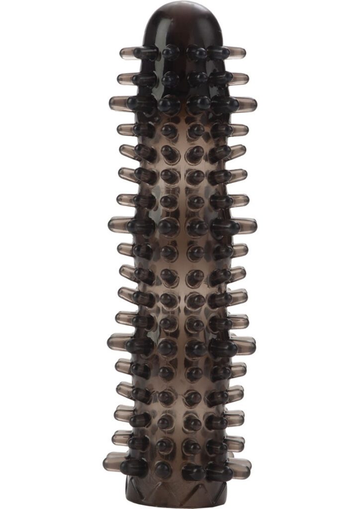 Endorsed by Dr. Joel Kaplan. Soft and stretchy sleeve adds girth and length. Textured and nubbed for added stimulation. Trim for a custom fit. Totally reversible. TPE. 7.75x 2.25/ 19.75 cm x 5.75 cm.