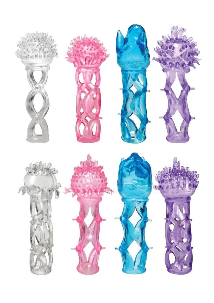 Add a little more texture to your rod with this unique penis cage with tickler top. Give her a little more than what she bargained for with every thrust of your cock.