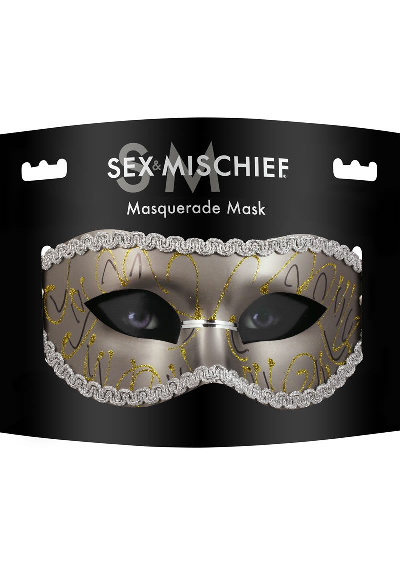 Sex and Mischief Masquerade Mask - Gray - Image 2