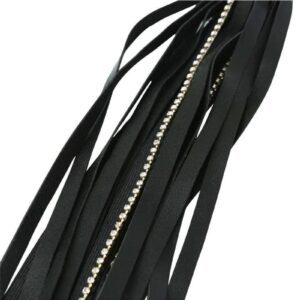 This is the leather flogger that will surely help make your impression felt! This devious implement includes special beaded chains along with the leather straps