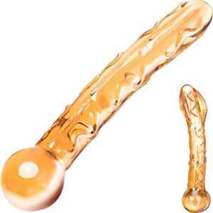 Tickle your fancy with our textured tickler! This artistically crafted glass toy features an easy grip base and raised ridges designed to massage your every curve. Fracture-resistant and hypoallergenic