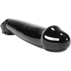 Now you can explore new horizons in your boy`s bottomless hole with this dick massaging cock enhancer.Please even the hungriest of cock-hounds by adding some serious length to your fuck stick. Not to mention...it looks just plain nasty poppin` out of a gaped leaking hole.The base is modeled after our signature Cock Sling-2 and holds this thick rubbery dong on your junk...no matter how hard you`re slammin` in n` out.If you want a tighter fit