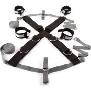 Explore new styles of bondage play with this over the bed cross restraint