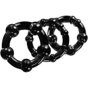 Perform like the stud you are! These Stay Hard Beaded Cock Rings come in 3 sizes