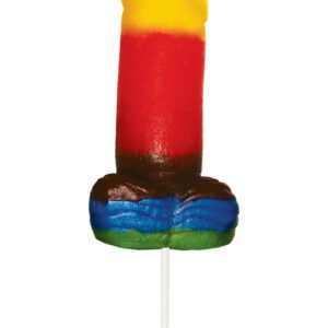 Pucker up and lick and suck with the JUMBO Sweet and Sour Pecker Power Edible Gummy Cock Pop! Succulent Super sweet and sour taste will have your lips puckered up and ready to suck! ...and will drive anybody within Eye Shot wild with erotic excitement!Features:  Jumbo Gummy Rainbow Sweet and Sour Flavors Great Taste