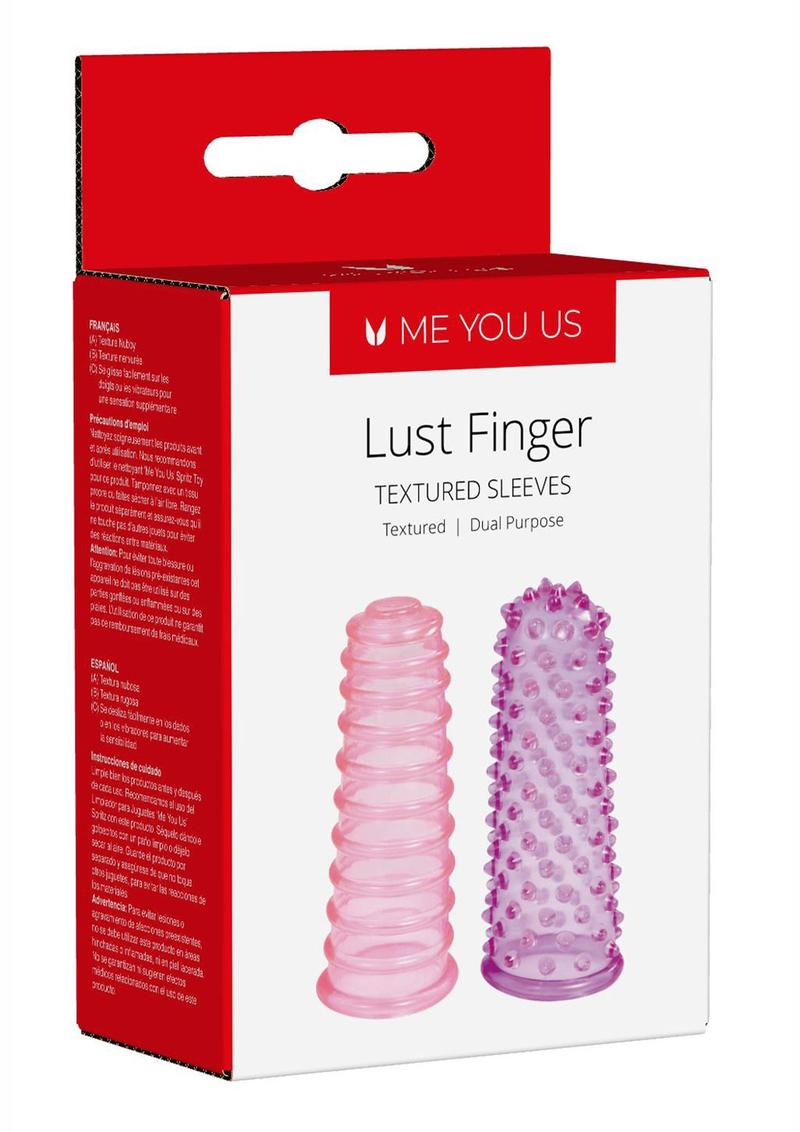 ME YOU US Lust Textured Finger Sleeves - Pink/Purple - Image 2