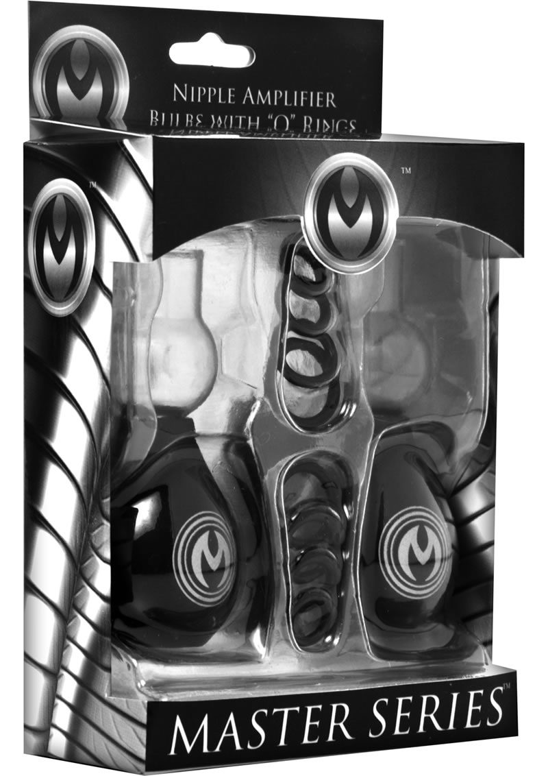 more erect nipples. This enlarger system has four graduated O rings to place over the nipples to keep them standing at attention! Simply slip the desired size ring over the open end of the pump prior to use