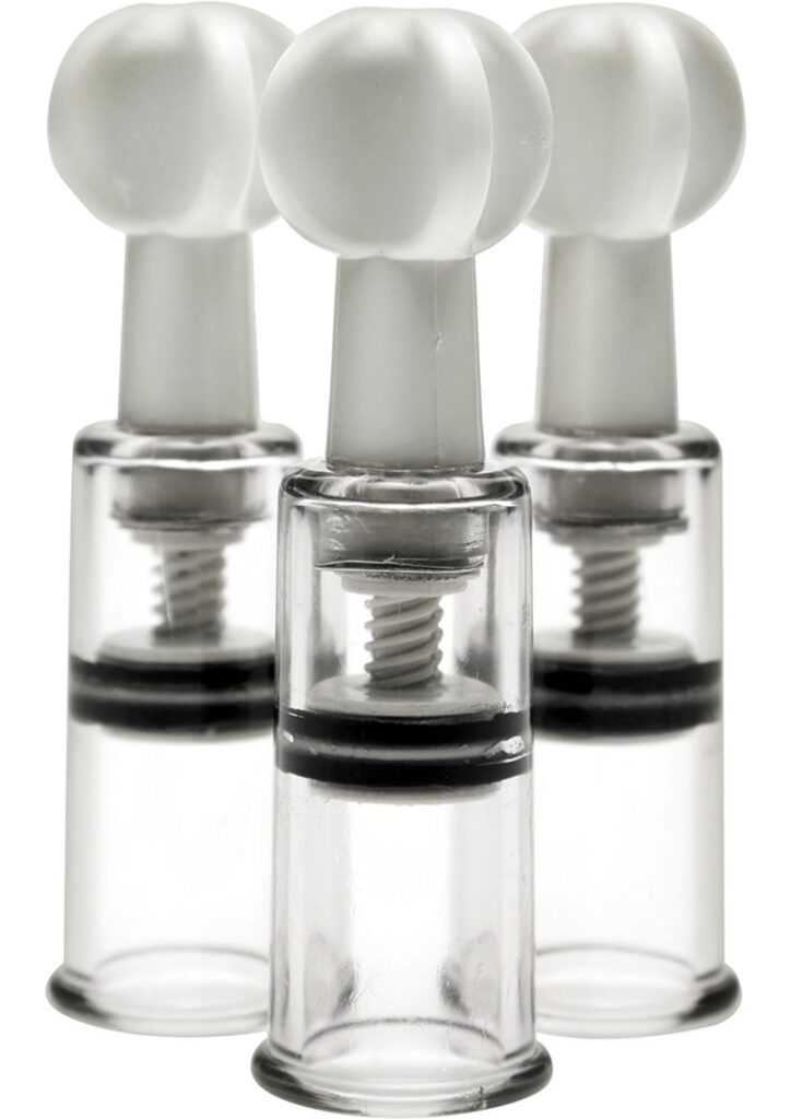 Enjoy powerful suction with this triple set of demurely sized suction cylinders. Just apply to any area that would benefit from increased sensitivity and blood flow