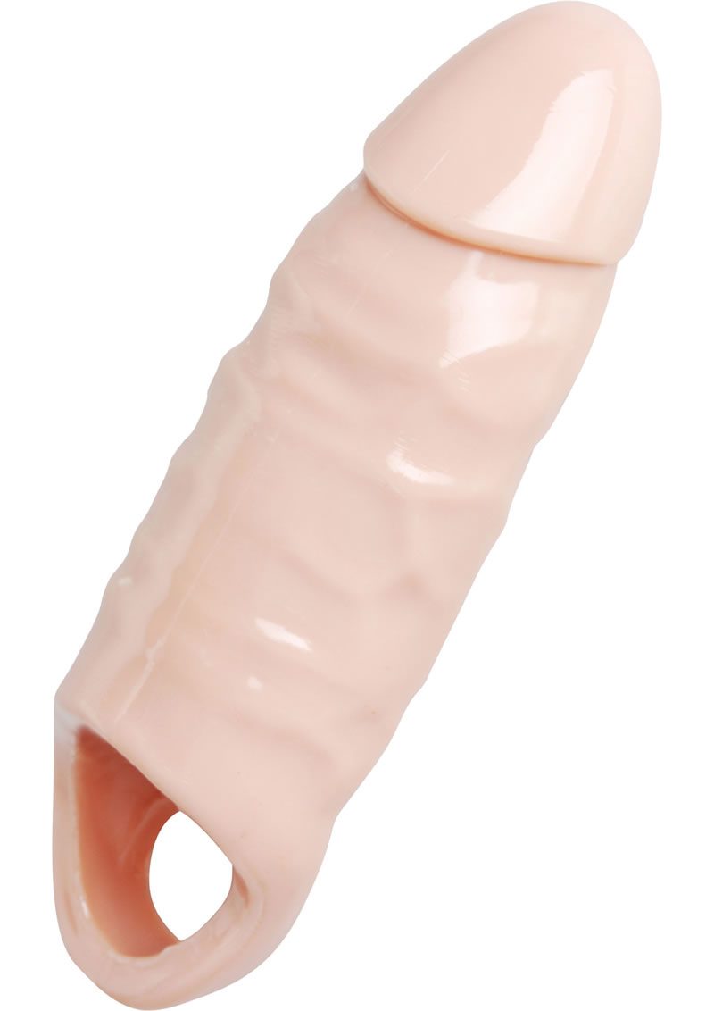 This easy to use jumbo penis enhancer will give you a massive and instant boost in girth and length. The studded interior grips your cock
