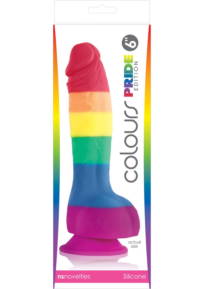 the rainbow colored dongs are made of superior-grade silicone and feature a satin-smooth texture and strong suction-cup base for versatile play. Pride Edition dongs are firm for effortless penetration and non-porous for easy