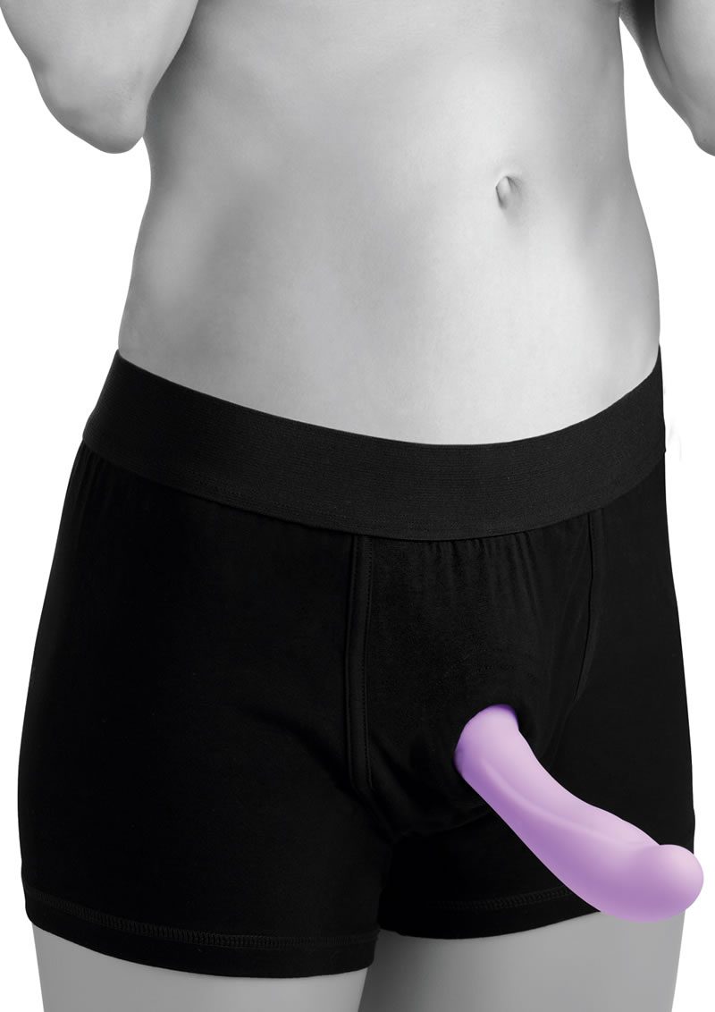 Feel more comfortable and stylish than ever before when you strap on your favorite dildo. This boxer brief style harness feels just like underwear