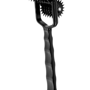 Experience a light side of BDSM with a unique pinwheel with 10 rows of sensation spikes! Dual wheels spin 360 degrees