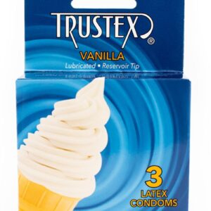 Trustex Lubricated Reservoir Tip Flavored Latex Condom Vanilla (3 Per Box)