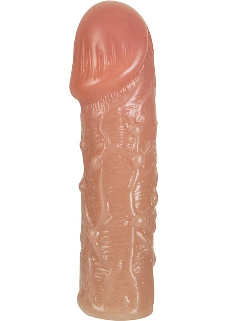 Just roll it on like a condom and add 2 inches of length.Features:  Increases girth  Fits over most size penis  Waterproof  Length 5.5 inches  Tip diameter 1.4375 inches  Shaft diameter 1.25 inches