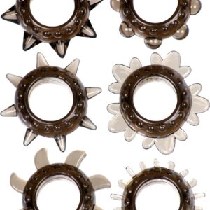 This super stretchy set of 6 Linx Tickler cock rings features an assorted range of rings with unique designs that stimulate where it counts for incredible intensity. These rings keep him firmer for longer and intensify his orgasm for maximum pleasure. They also stimulate his partner with a range of spikes