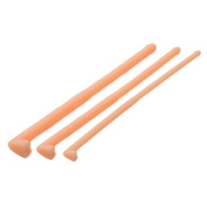 These penis-shaped sounds give you three options to play with. Work your way up from the small urethral  to the large to experience unique sensations of pleasure. An increase in size occurs halfway down each shaft. They are textured with a bulbed head and veins