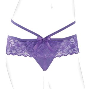 She had discovered the perfect present for both her and her lover. She slipped the crotchless panty thrill-her out of its package and admired the gorgeous purple hue of the panty. She knew from talking with her friends that most women needed to have some clitoral stimulation in order to have an earth-shattering orgasm. And she also knew that this panty was going to allow her to enjoy pleasing vibration during sex play with her lover  and that she was ready for her orgasms to be monumental.     She slid the purple panty up her legs. The see-through material was incredible sexy and it felt sensuous against her bare skin. She liked the extra details like the decorative panty straps that made this panty fit better than her expensive lingerie and made her look even more seductive.  The panty was slit in the crotch so that her soft lips and vagina would be easily accessible. Ah