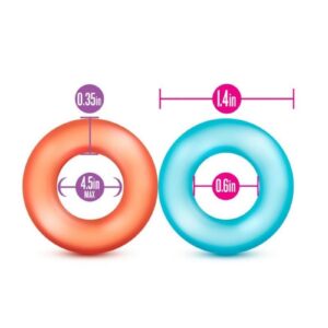 Water Based and Hybrid Lube SafeSIZE - 6 Rings In Fun Colors. Width Of Each Cock Ring - 1.4 Width. Stretches To More Than 10 Times Original Width