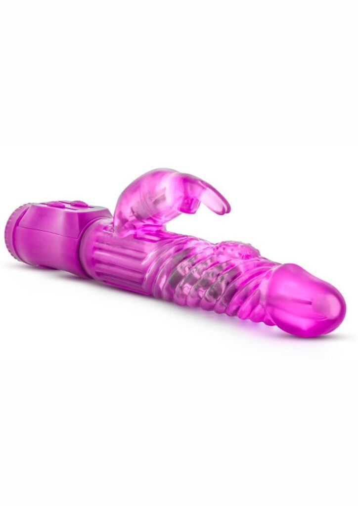 Looking for a rabbit vibe that will give you great orgasms without breaking the bank? The B Yours Beginner`s Bunny is a petite sized rabbit designed for the woman who wants a smaller sized rabbit. The multiple rows of rotating pleasure beads and the gyrating shaft`s multiple speeds are controlled by an easy to use slide controller. The vibrating clitoris stimulating rabbit ears hugs your clit and is independently controlled by the other sliding controller. Made from soft body safe TPE The Beginner`s Bunny feels comfortable. Requires 3 AAA batteries. Sold separately. Clean with soap and warm water taking care not to soak the controller. dry with a clean cloth and store in a clean dry area. We recommend using our Safe Sex Antibacterial Toy Bags.