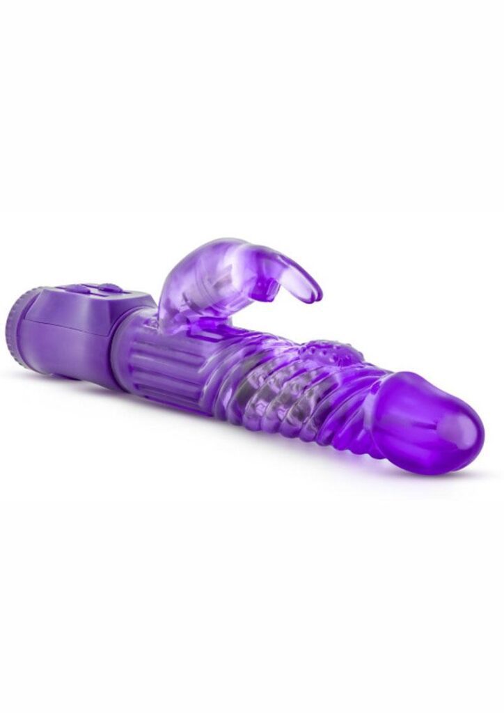 Looking for a rabbit vibe that will give you great orgasms without breaking the bank? The B Yours Beginner`s Bunny is a petite sized rabbit designed for the woman who wants a smaller sized rabbit. The multiple rows of rotating pleasure beads and the gyrating shaft`s multiple speeds are controlled by an easy to use slide controller. The vibrating clitoris stimulating rabbit ears hugs your clit and is independently controlled by the other sliding controller. Made from soft body safe TPE The Beginner`s Bunny feels comfortable. Requires 3 AAA batteries. Sold separately. Clean with soap and warm water taking care not to soak the controller. dry with a clean cloth and store in a clean dry area. We recommend using our Safe Sex Antibacterial Toy Bags.