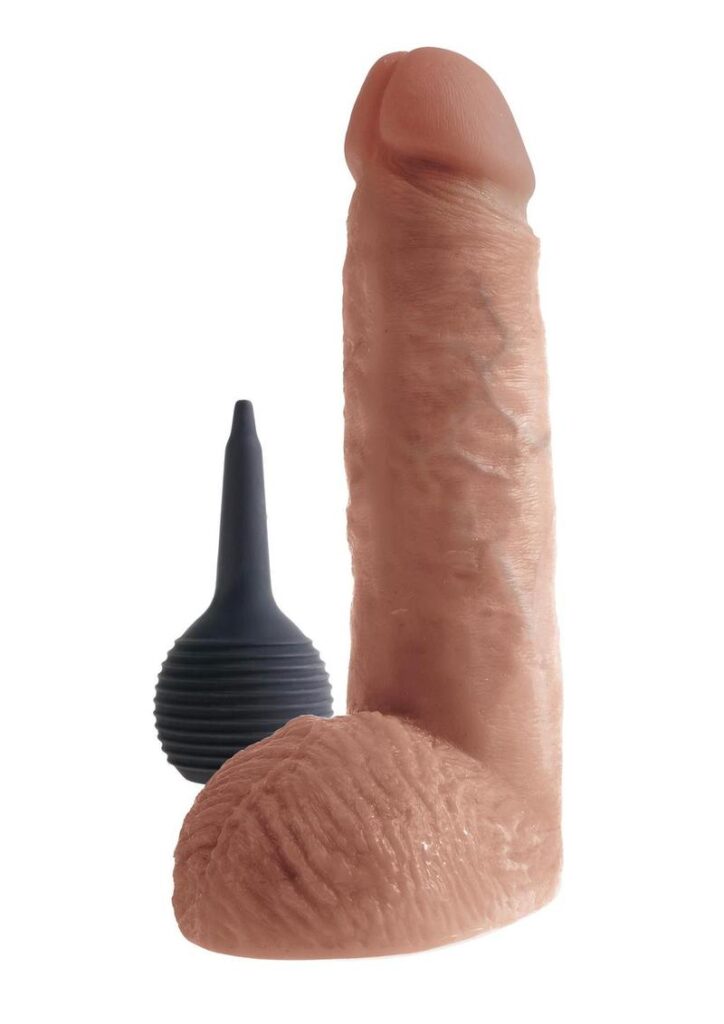 This King Cock Squirter is ultra-realistic and will satisfy all of your cravings for cum play! Hand-sculpted with amazing attention to detail and featuring our exclusive Jizzle Juice squeeze-bulb