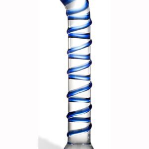 Settle in for a night like no other. The Mr. Swirly G-Spot Glass Dildo is made from artisanally crafted borosilicate glass. The classy blue and clear glass design is specially configured to fit a wide range of body types. The Mr. Swirly G-Spot Glass Dildo easily doubles as a tool for both anal and vaginal stimulation. It is fracture resistant and hypoallergenic