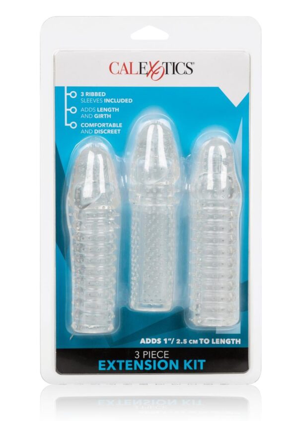 close-end extension sleeves with a ribbed texture inside and out for intense stimulation. These enlarging enhancer sleeves wrap tight to increase girth