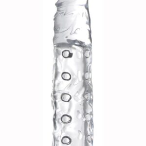 Gain three inches of solid length and about an inch of girth with this penis enhancing sleeve! The firm