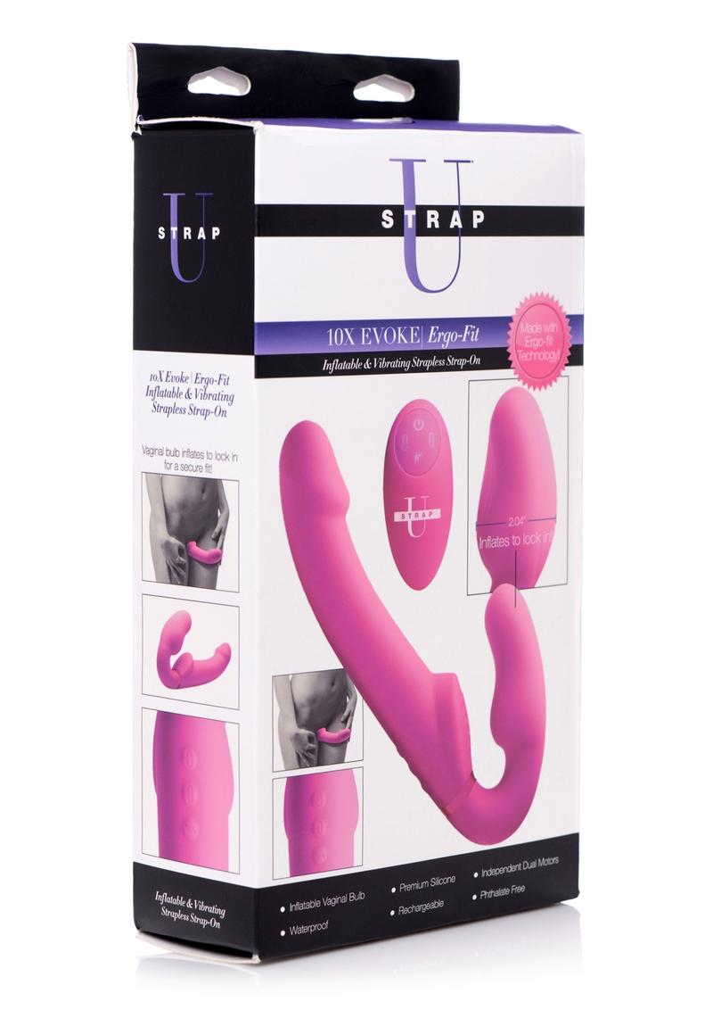 this remote-controlled strapless strap-on features extreme vibration and an inflatable vaginal bulb to create the perfect fit for your body. The shape allows one partner to the smaller end vaginally