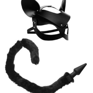 This visually stunning black cat set includes a seductive mask and a stimulating tail plug to transform you into an obedient pet or a worshipped feline.When you slip into this slinky