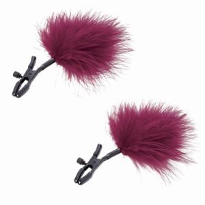 Be brought to the next level of ecstasy with the adjustable Enchanted Feather Nipple Clamps making it easy for varying levels of pressure play. Allow your partner to test your boundaries by compressing or releasing pressure. Removable plastic tips let you determine the level of extreme you`ll reach. Soft and alluring these feathers increase sensation and can be used to tease your partners even when they aren`t being worn.