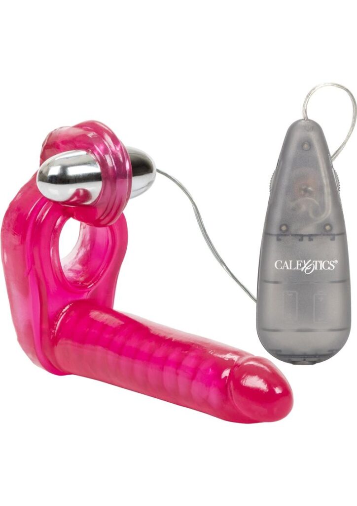?This multi-speed vibrator has a flexible dong and cock ring. One for the clitoris