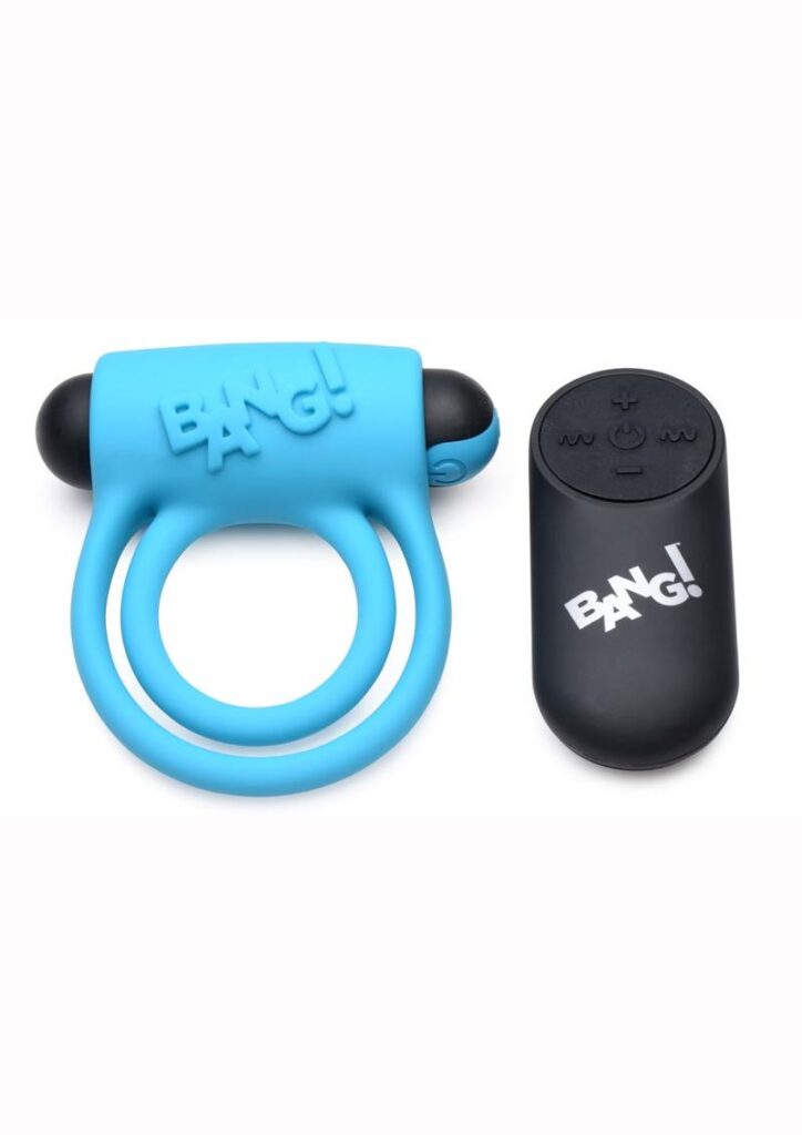 Enhance your cock with this velvety silicone ring and vibrating bullet combo! This Cock Ring from Bang! features two stretchy rings