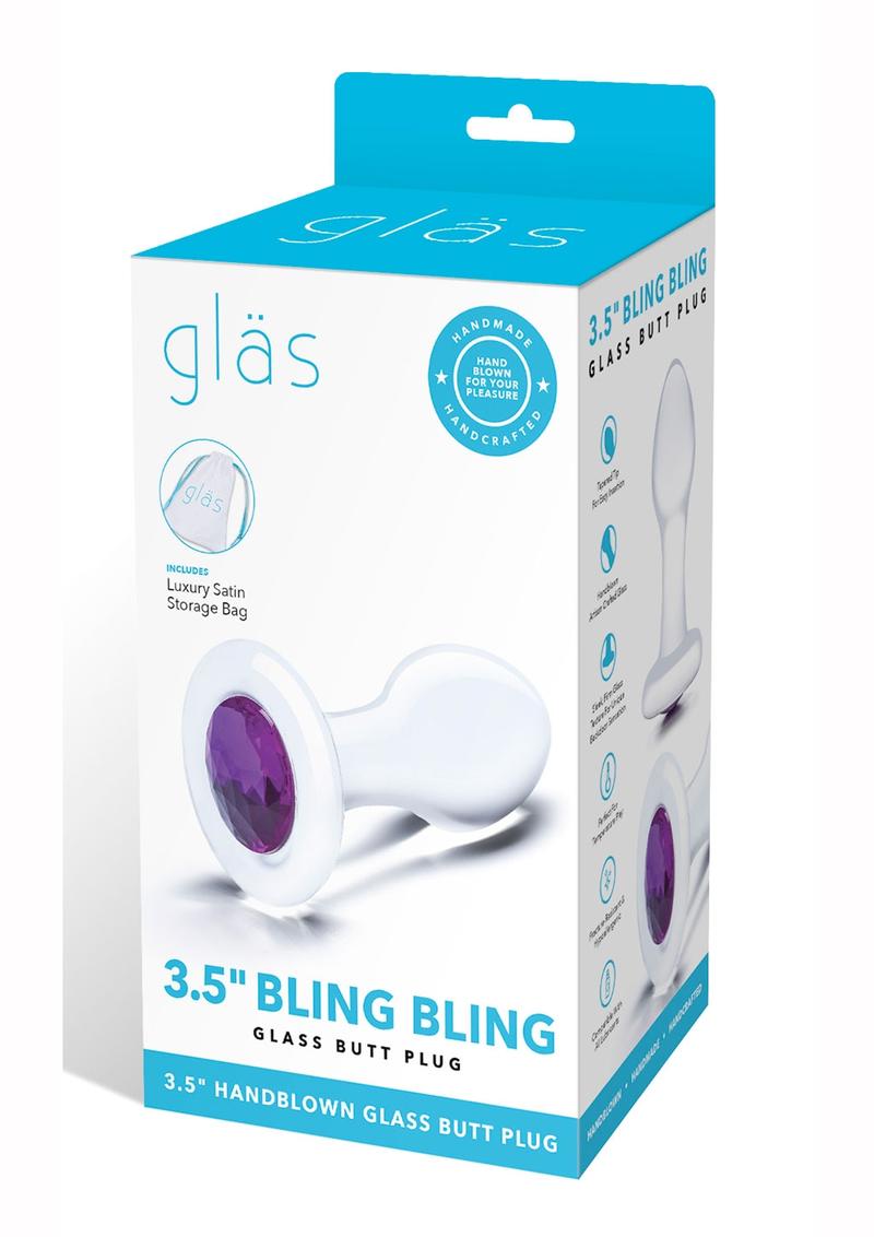 Glas Jewel Anal Plug - Clear/Purple - Image 2