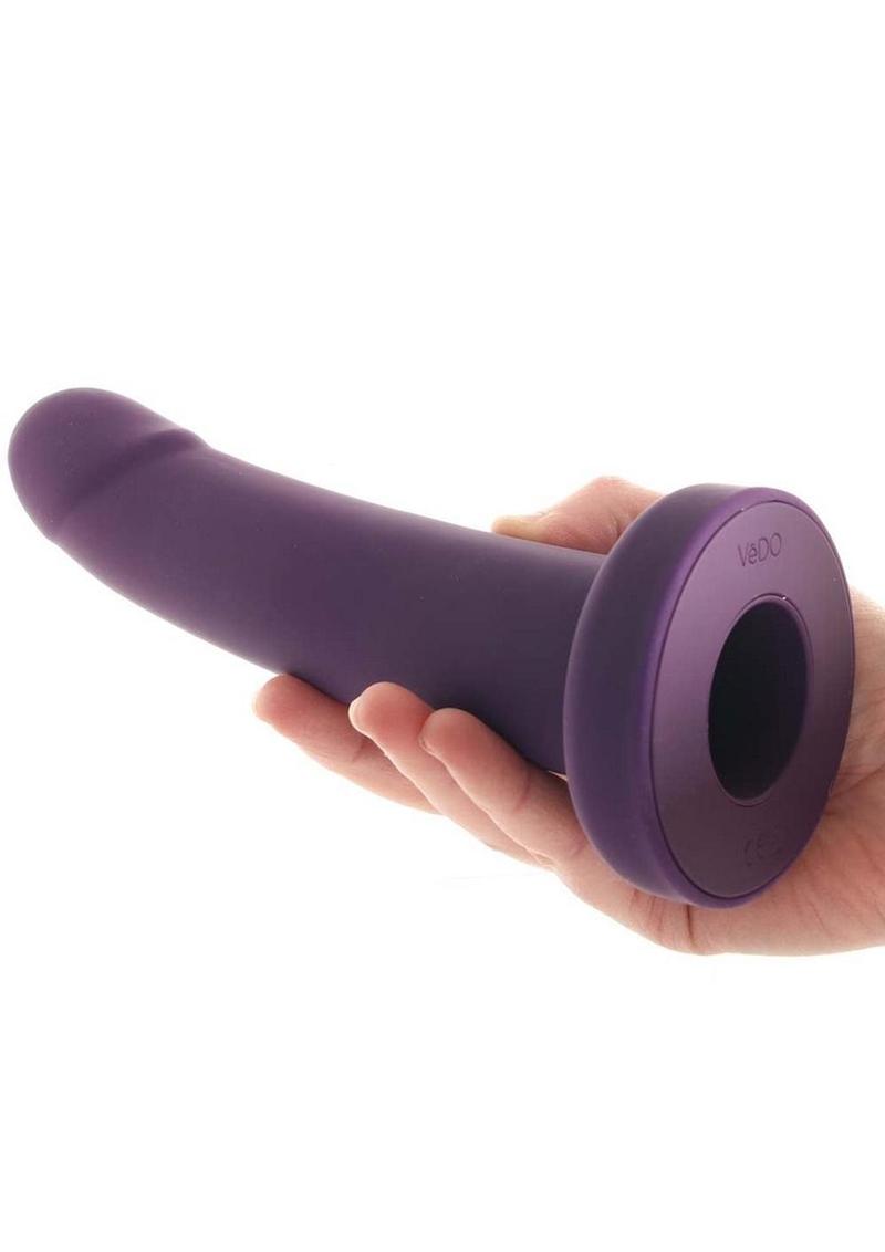 VeDO Strapped Silicone Rechargeable Vibrating Strap-On with Remote Control - Deep Purple - Image 4