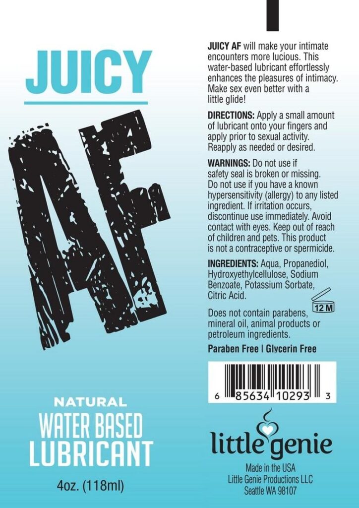 New to our popular AF line of products JUICY AF LUBE! In a 2oz tube