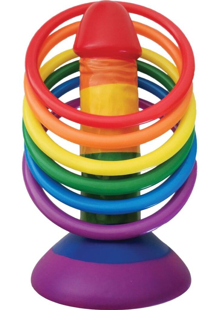 Liven up any party with the Rainbow Pecker Party Ring Toss game! Just place on to any flat surface