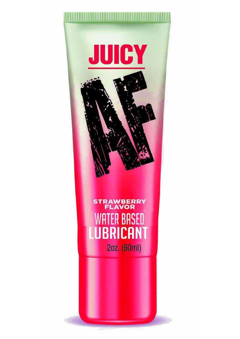 strawberry flavored. Make sex even better with a little glide! And a little flavor.JUICY AF will make your intimate encounters more luscious. This water-based lubricant effortlessly enhances the pleasures of intimacy.