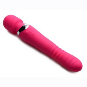 This luxurious vibrator was expertly crafted for internal and external delight. The double-ended design provides a classic massage wand to stimulate the sensitive outside areas with 3 speeds of thrumming and 4 functions of throbbing. Flip it around and the handle delves deep into an orifice with a total of three exciting functions: vibration