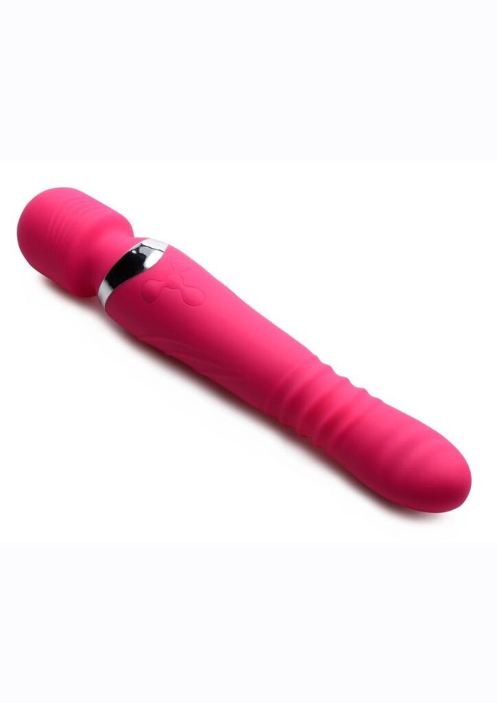 This luxurious vibrator was expertly crafted for internal and external delight. The double-ended design provides a classic massage wand to stimulate the sensitive outside areas with 3 speeds of thrumming and 4 functions of throbbing. Flip it around and the handle delves deep into an orifice with a total of three exciting functions: vibration
