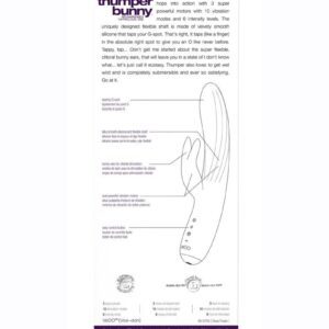 clitoral bunny ears that will leave you in a state of I don`t now what... let`s just call it ecstasy. THUMPER also loves to get wet and wild and is completely submersible and ever so satisfying. Go get it.