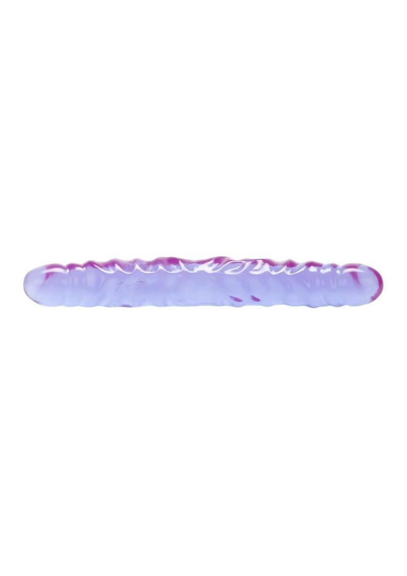 Reflective Gel Veined Double Dildo 12in - Purple - Image 4
