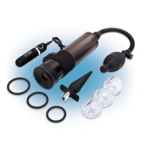 The 6 Piece Ultimate Performance Set from ZOLO contains all of the essentials for an unforgettable experience.Start with the penis pump that has an attached vibrating bullet for improved size