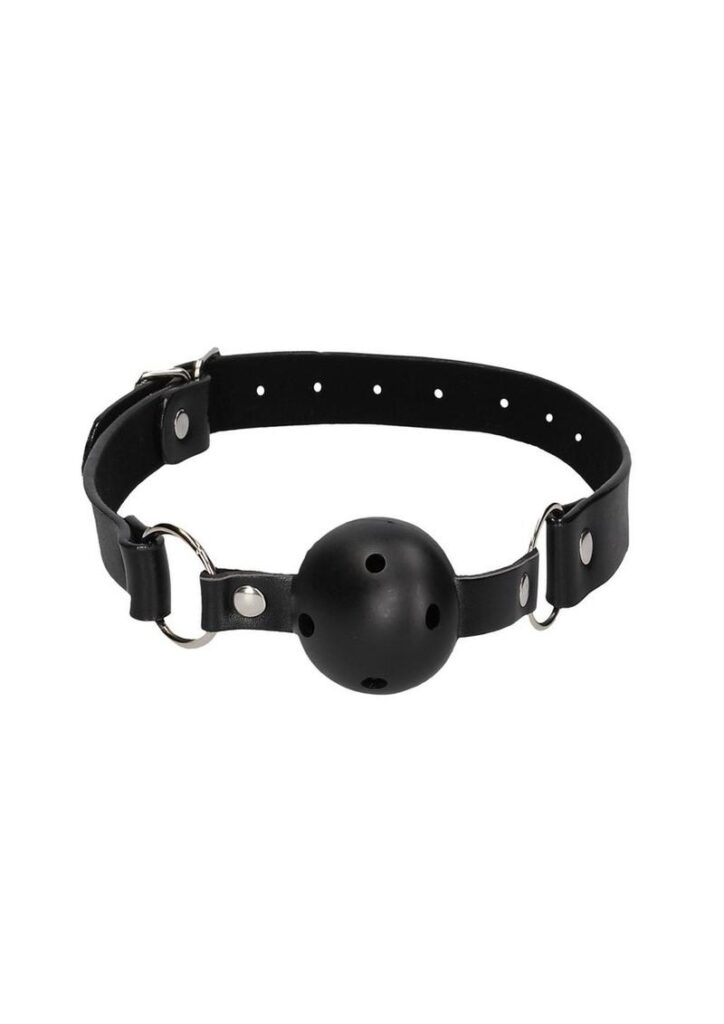 You love a naughty game? Keep you lover quiet with this distinctivebreath ball gag. This gag has quality leather straps with elegant stitching down the length of the straps. The strap has 10 holes to adjust the length. One size fits all. Use this toy on its own
