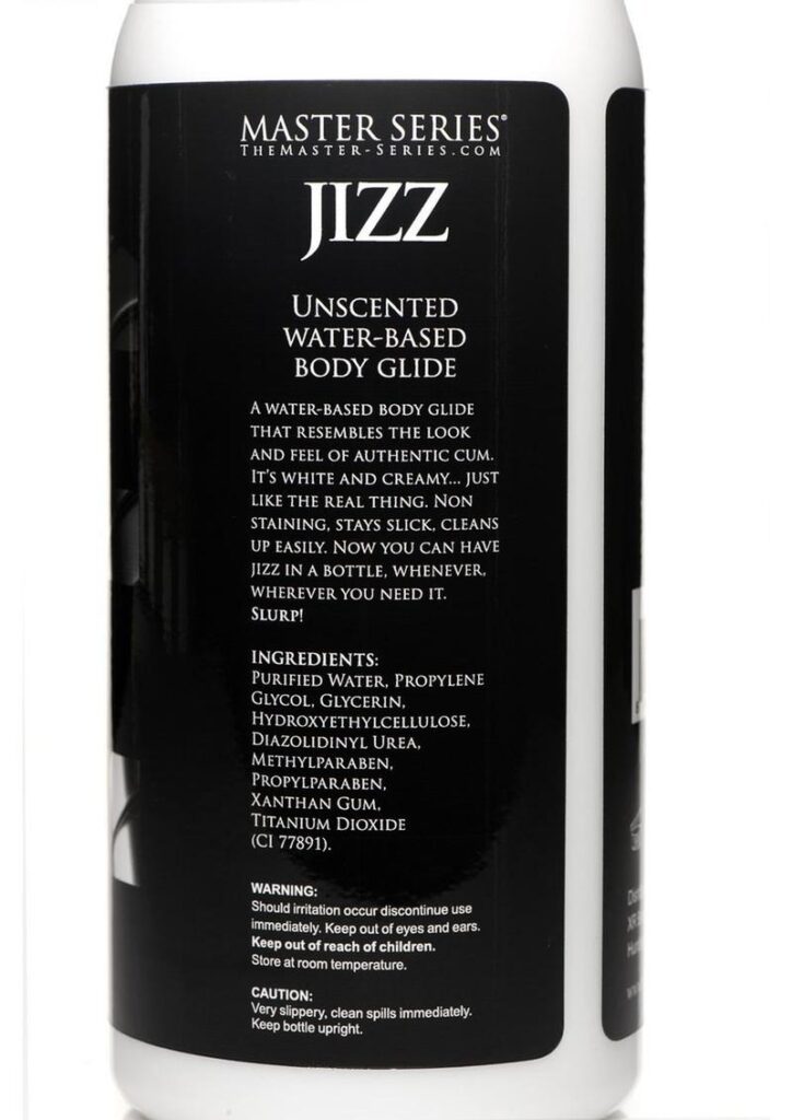 Love the texture and look of cum? Play with our Jizz Body Glide and enjoy using it in sensual play! The creamy white texture is made from a water-based mix and it is unscented so you can enjoy the look and feel without any lingering scents! It is super slippery