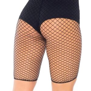 Industrial Net biker shorts. O/S BLACK