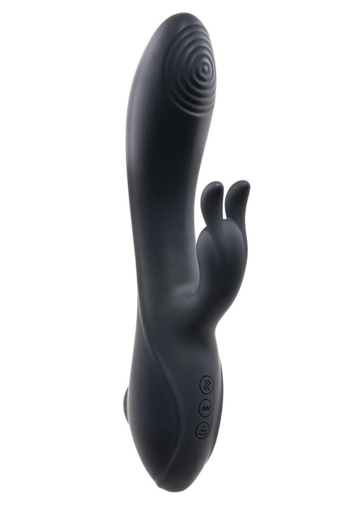 This hard-working triple-threat toy delivers three powerful experiences in one elegant shape. The flexible 10-speed main shaft gently curves and swells to a G-spot tip with circular textures at the head while the tireless 10-speed rabbit stimulator bops and bends with your body for intense stimulation. Flip the toy over for a glorious 3-speed suction sensation that pulls and teases