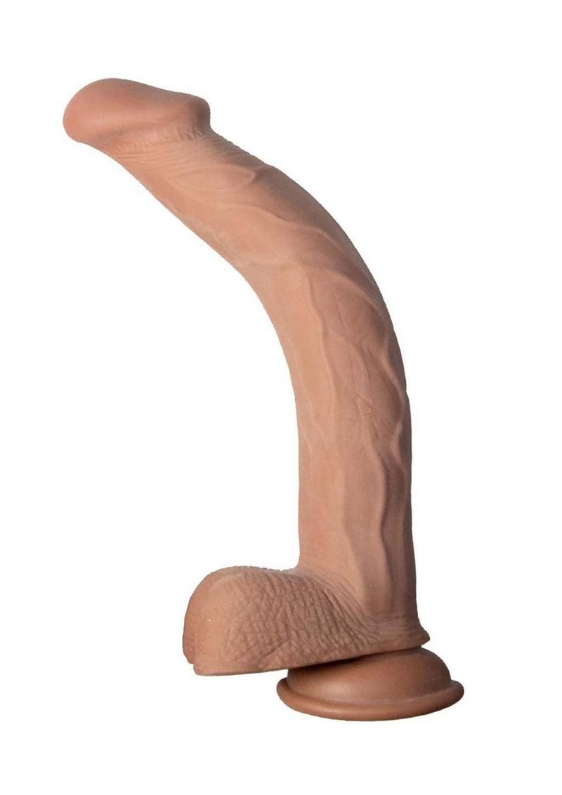 bendable dong features a life-like feel with a harder inner core and softer exterior. andnbsp;Perfect for solo use with the suction cup base or is harness compatible to be enjoyed with a partner! Please clean before and after each use with toy cleaner and use with water-based lubricants. andnbsp;Available in white and brown skin tones. Realistic feelBendable inner spineVeined texture for added sensationHarness compatible with suction cup basePhthalates free WaterproofMaterial: TPE with internal bendable rodSize: Length - 11
